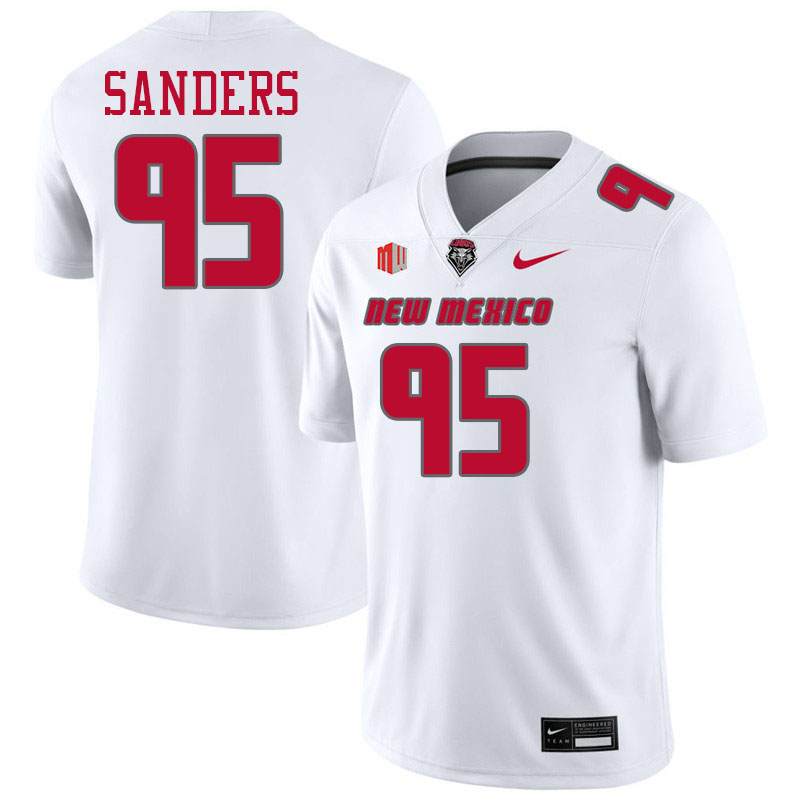 New Mexico Lobos #95 Jason Sanders College Football Jerseys,Uniforms-White